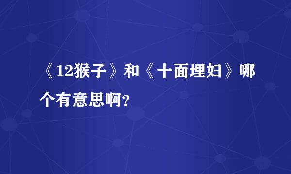 《12猴子》和《十面埋妇》哪个有意思啊？