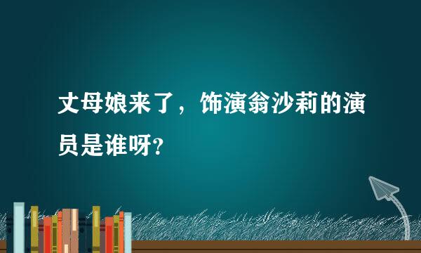 丈母娘来了，饰演翁沙莉的演员是谁呀？