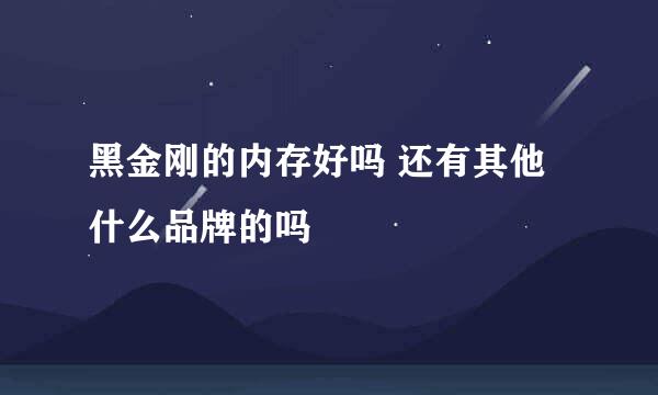 黑金刚的内存好吗 还有其他什么品牌的吗