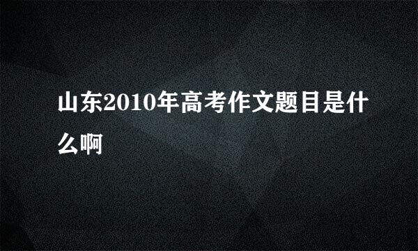 山东2010年高考作文题目是什么啊