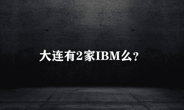 大连有2家IBM么？