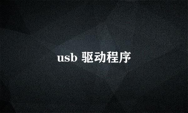 usb 驱动程序