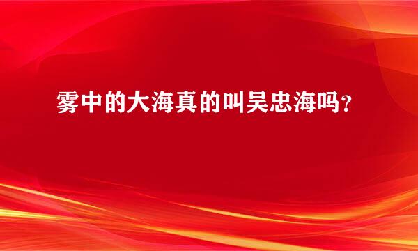 雾中的大海真的叫吴忠海吗？