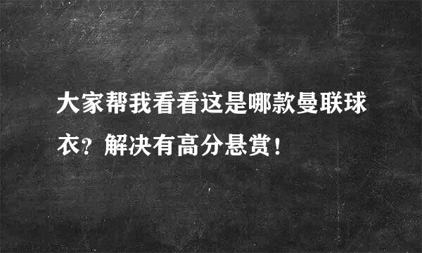 大家帮我看看这是哪款曼联球衣？解决有高分悬赏！