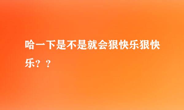 哈一下是不是就会狠快乐狠快乐？？