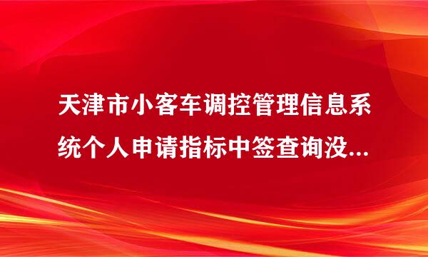 天津市小客车调控管理信息系统个人申请指标中签查询没通过的是不是没有显示