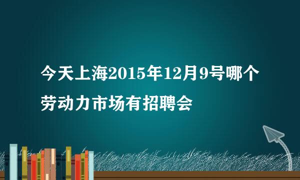 今天上海2015年12月9号哪个劳动力市场有招聘会