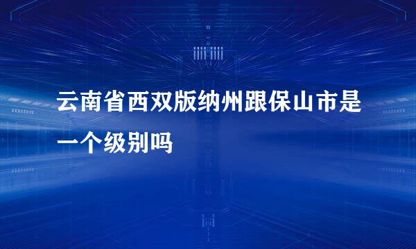 云南省西双版纳州跟保山市是一个级别吗