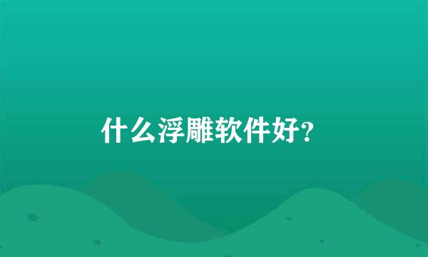 什么浮雕软件好？