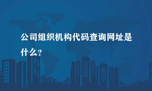 公司组织机构代码查询网址是什么？