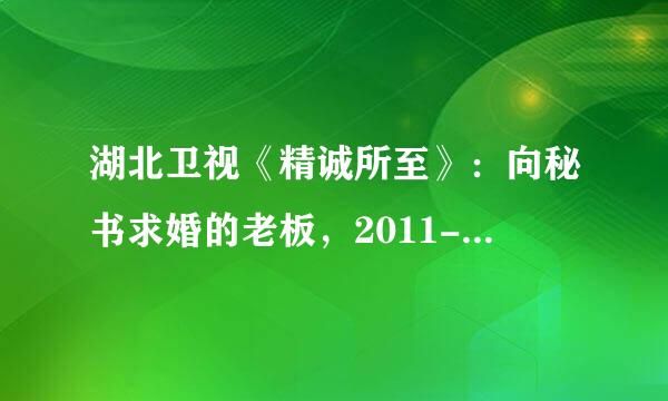 湖北卫视《精诚所至》：向秘书求婚的老板，2011-1-19晚，做假成分多。