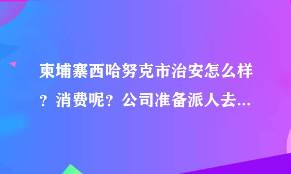 柬埔寨西哈努克市治安怎么样？消费呢？公司准备派人去那里做开发，我想报名。在这里 请问大神帮助