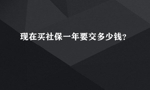 现在买社保一年要交多少钱？