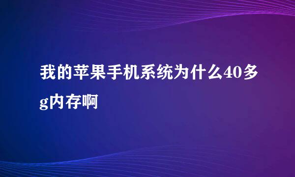 我的苹果手机系统为什么40多g内存啊