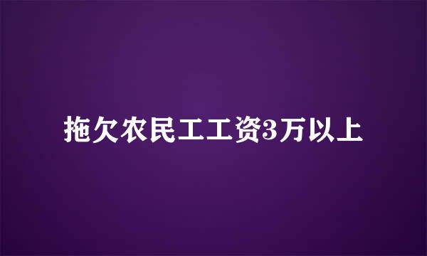 拖欠农民工工资3万以上