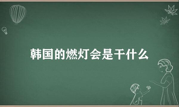 韩国的燃灯会是干什么