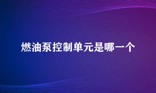 燃油泵控制单元是哪一个