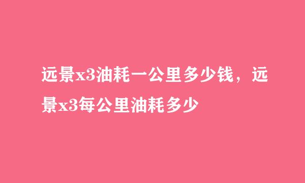 远景x3油耗一公里多少钱，远景x3每公里油耗多少