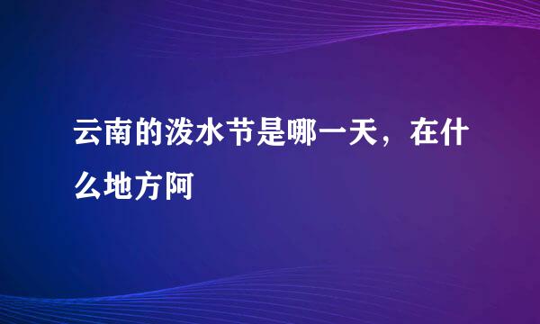 云南的泼水节是哪一天，在什么地方阿