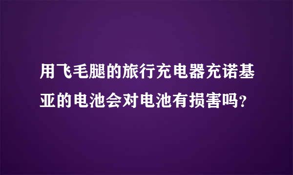 用飞毛腿的旅行充电器充诺基亚的电池会对电池有损害吗？