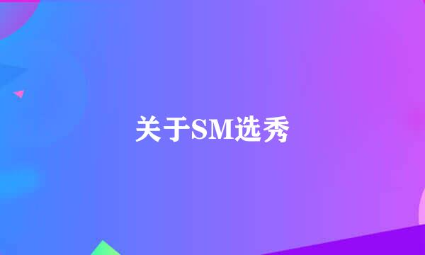 关于SM选秀