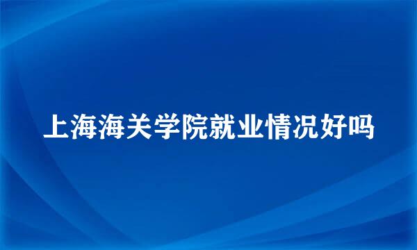 上海海关学院就业情况好吗