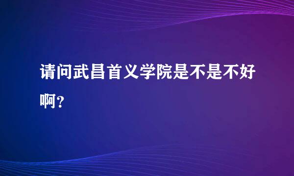 请问武昌首义学院是不是不好啊？