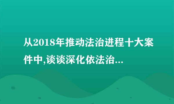 从2018年推动法治进程十大案件中,谈谈深化依法治国实践的重点任务是什么?