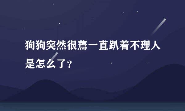 狗狗突然很蔫一直趴着不理人是怎么了？