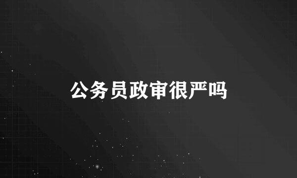 公务员政审很严吗