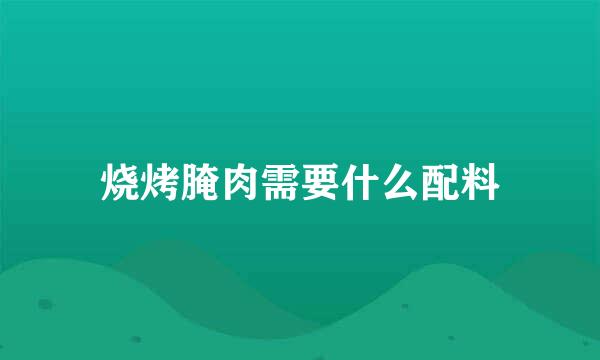 烧烤腌肉需要什么配料