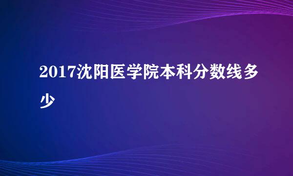 2017沈阳医学院本科分数线多少