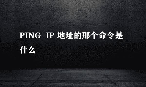 PING  IP 地址的那个命令是什么