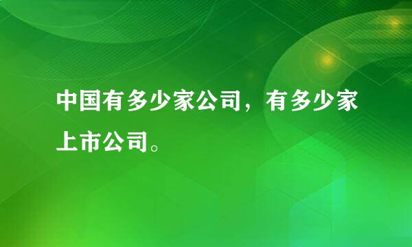 中国有多少家公司，有多少家上市公司。