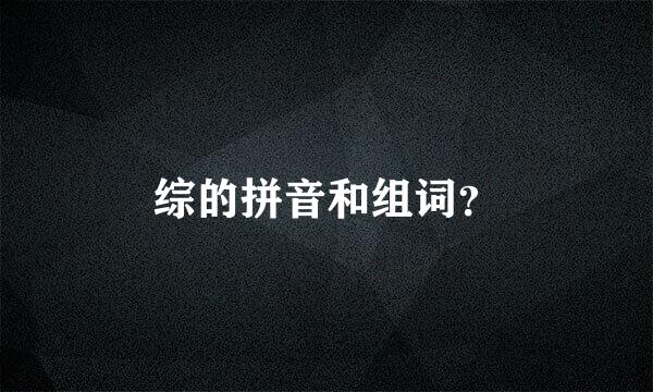 综的拼音和组词？