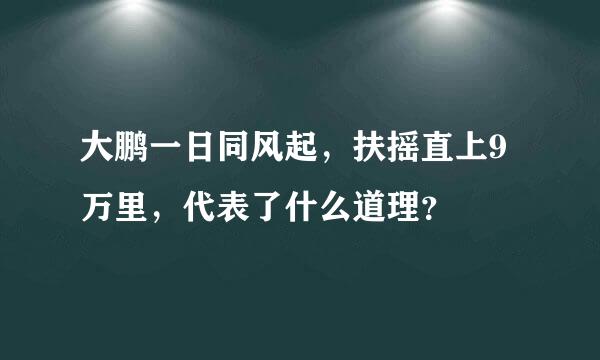 大鹏一日同风起，扶摇直上9万里，代表了什么道理？