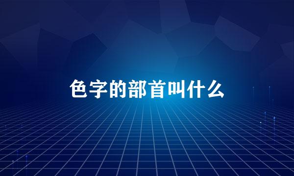 色字的部首叫什么