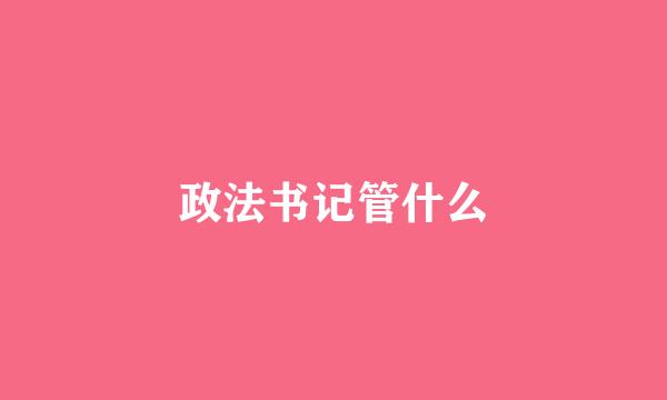 政法书记管什么