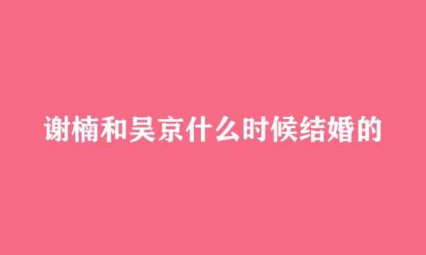 谢楠和吴京什么时候结婚的