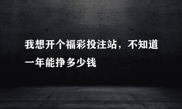 我想开个福彩投注站，不知道一年能挣多少钱