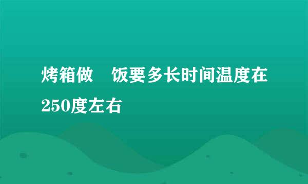 烤箱做焗饭要多长时间温度在250度左右