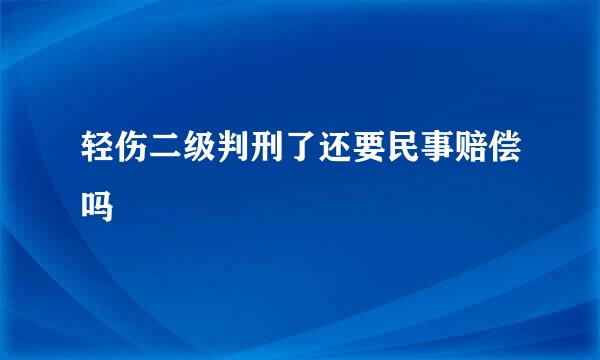 轻伤二级判刑了还要民事赔偿吗