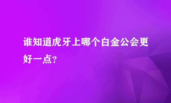 谁知道虎牙上哪个白金公会更好一点？