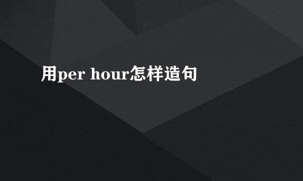 用per hour怎样造句