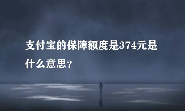 支付宝的保障额度是374元是什么意思？