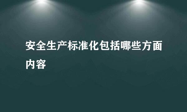 安全生产标准化包括哪些方面内容