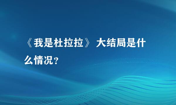 《我是杜拉拉》 大结局是什么情况？