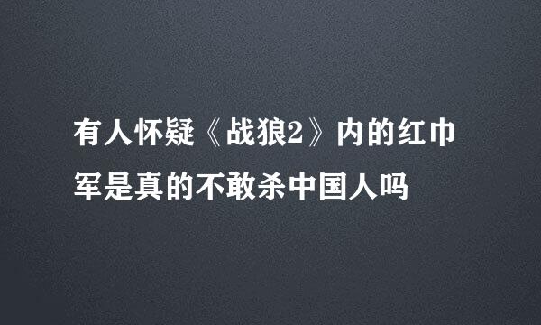 有人怀疑《战狼2》内的红巾军是真的不敢杀中国人吗