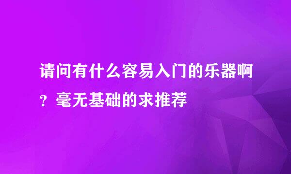 请问有什么容易入门的乐器啊？毫无基础的求推荐