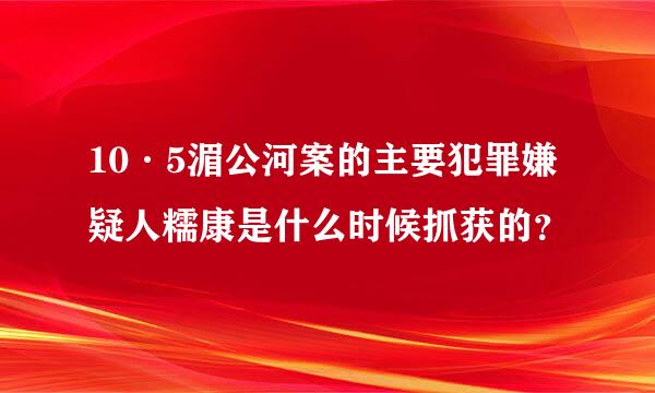 10·5湄公河案的主要犯罪嫌疑人糯康是什么时候抓获的？